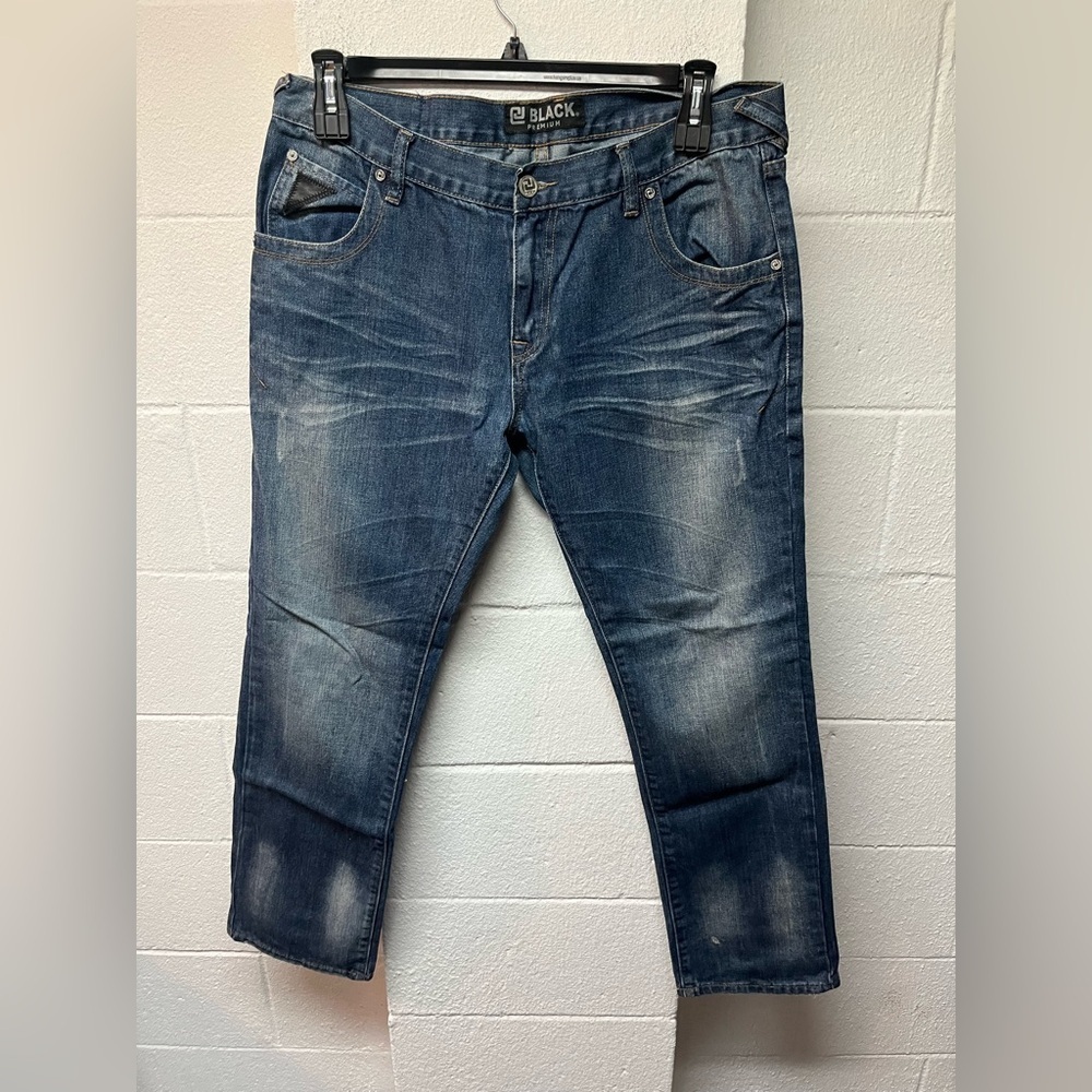 Men's Slim Straight Jeans - Washed Denim